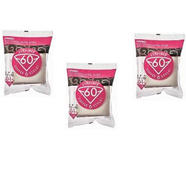Imagem de Hario 01 Filtros de papel branco de café com 100 unidades, conjunto com 3 (total de 300 folhas) (importação do Japão) da Hario
