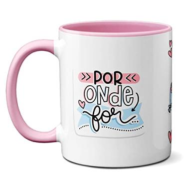 Imagem de Caneca Namorados Fofos Buquê Por Onde For Quero Ser Seu Par (Rosa)