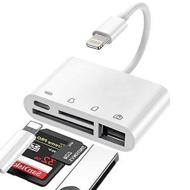 Imagem de A-BST Leitor de cartão SD Micro SD/SD Adaptador de cartão 4 em 1 leitor de visualização de cartão para câmera de jogo de trilha 3.0 cabo USB OTG compatível com iPhone/iPad Plug and Play