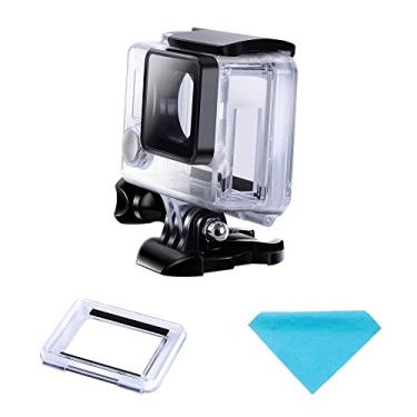 Imagem de Suptig Capa protetora de carregamento com fio conectável esqueleto protetor lateral aberto compatível com GoPro Hero 4 Hero 3, 3+ câmera.