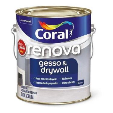 Imagem de Tinta Para Gesso E Drywall Renova Branco 3,6Lt Coral