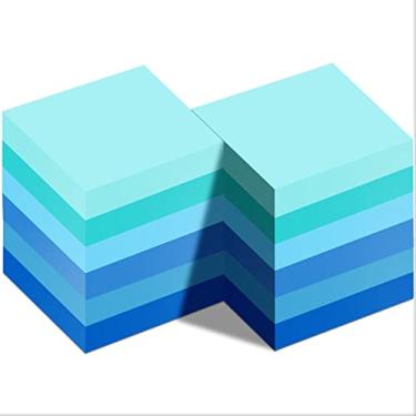Imagem de Sticky Notes 3 x 3 polegadas cores costeiras almofadas autoadesivas azul bloco de notas fácil de postar para casa, escritório, notebook, 100 folhas/bloco (12)