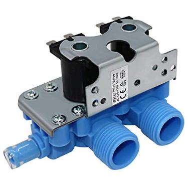 Imagem de 205613 WP358276 Water Inlet Valve by Beaquicy - Replacement for Whirlpool Washer - Universal Style 3/8" Outlet with Rubber Adapter to Convert Outlet to 1/2"