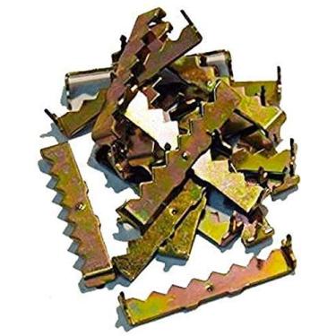 Imagem de Ganchos de dente de serra sem prego banhados a latão de alta qualidade – Pacote com 10