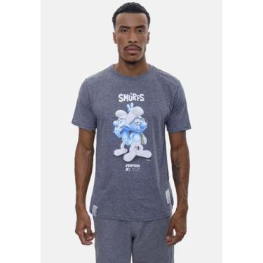 Imagem de Camiseta Starter Collab Smurfs 3D Cinza Mescla Escuro
