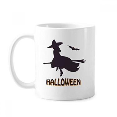Imagem de Witches Ride Vassouras Morcego Caneca Halloween Cerâmica Café Porcelana Utensílios de Mesa