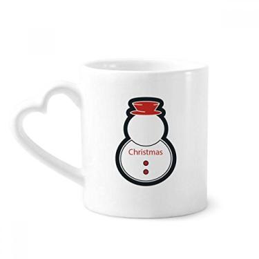Imagem de Caneca de Natal com ícone de Natal boneco de neve caneca de café cerâmica copo de coração de vidro