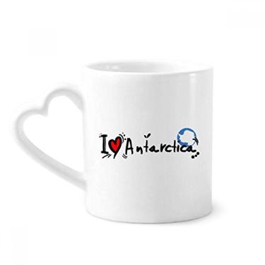 Imagem de I Love Antártica Word Flag Love Heart Illustration Mug Coffee Ceramic Drinkware Glass Heart Cup