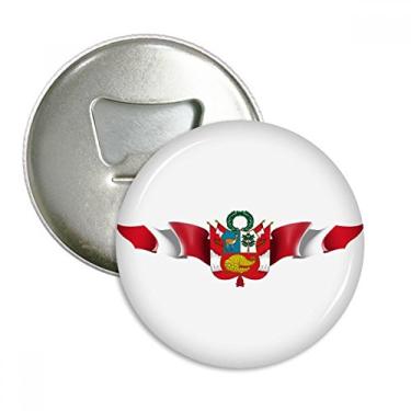 Imagem de Emblema nacional da bandeira do Peru abridor de garrafas com ímã de geladeira emblema multifuncional