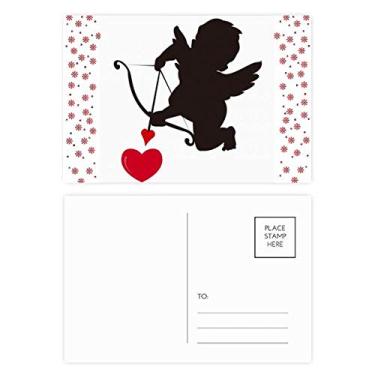 Imagem de Cartão postal de aniversário com estampa de coração, Natal, flor de Natal, celebração, bênção, cartão postal