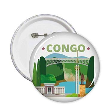 Imagem de Estátua da cidade, alfinetes de congo, emblema, botão, decoração, acessório, 5 peças