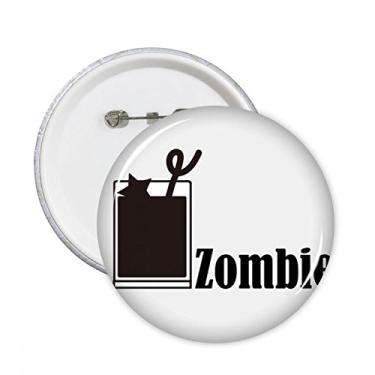 Imagem de Zombie with The Word Zombie Round Pins Badge Button Emblema Acessório Decoração 5 peças