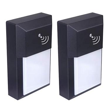 Imagem de LIT-PaTH Lanterna de Parede Externa, Arandela LED para Varanda, 12W 1000 Lúmens, Caixa de Alumínio + PC, Pacote com 2, Preto 5000K