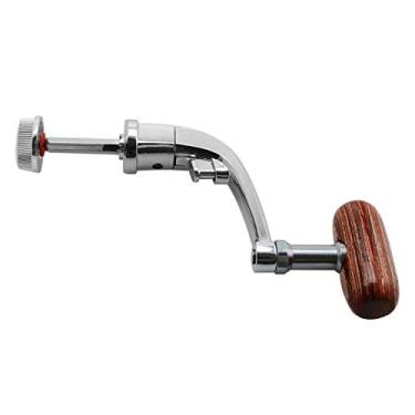 Imagem de heyous Peça de reposição de pesca de aço inoxidável com alça de molinete giratório acessórios de pesca, tom prateado