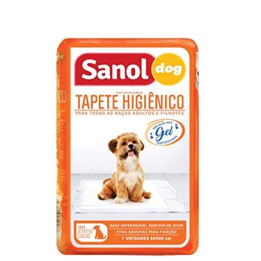 Imagem de Sanol Dog Tapete Higiênico Descartável Para Cães 7 Unidades Branco Tamanho Total 60Cm X 80Cm Tamanho De Absorvição 50Cm X 56Cm