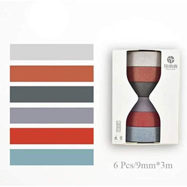 Imagem de Washi Tape - Kit com 6 unidades, Cor Autumn Fall, 3 metros cada, 0.9cm de espessura - JD002-24