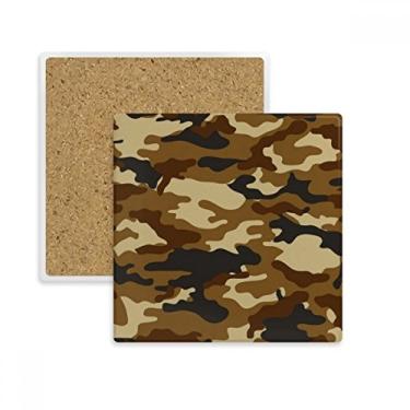 Imagem de Camuflagem Line Art Grain Illustration Pattern Square Coaster Cup Mat Suporte Subplate Insulation Stone