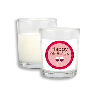 Imagem de Óculos rosa Happy Valentine's Day, velas brancas, vidro perfumado, cera de incenso