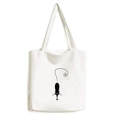 Imagem de Bolsa de lona preta para amantes de animais de estimação, bolsa de compras casual