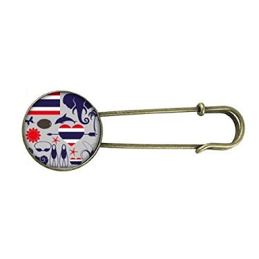 Imagem de Broche de metal retrô da Tailândia tradicional para alfândegas do Reino da Tailândia