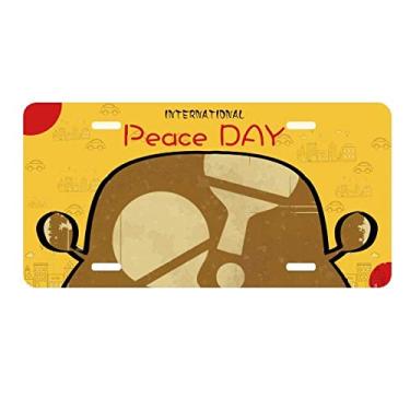 Imagem de DIYthinker Placa de carro com estampa de ilustração esportiva de tênis de mesa para decoração de carro Dia da Paz