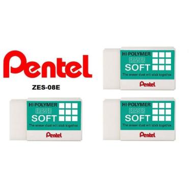 Imagem de Borracha Pentel Hi-Polymer Soft - Zes-08E - Com 3 Unidades