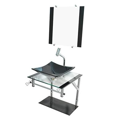 Imagem de Gabinete de Vidro 40 cm Preto CC33cm + Torneira Link