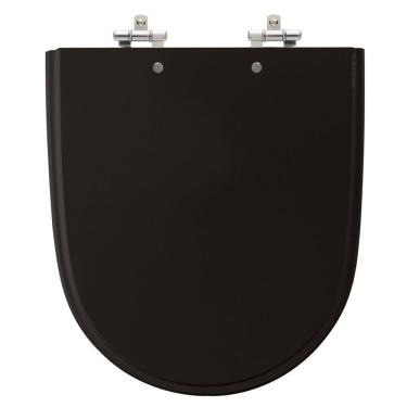 Imagem de Assento Sanitário Mondiale Preto Tampa para Vaso Celite em Madeira Laqueada 