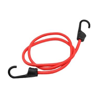 Imagem de oshhni Cabo elástico para bicicleta, corda de amarração elástica, cabo leve para rack de carga de bicicleta, corda para bagagem para acampamento ao ar livre, Vermelho 100cm