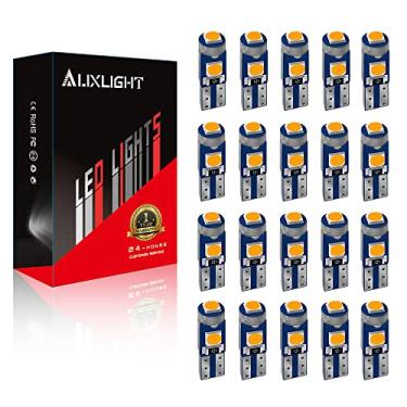 Imagem de AUXLIGHT 20 peças T5 lâmpadas de LED para painel de instrumentos 3030 chipsets 74 37 27 17 2721 peças de substituição para interior cúpula painel de instrumentos, luz de aglomerado, amarelo âmbar