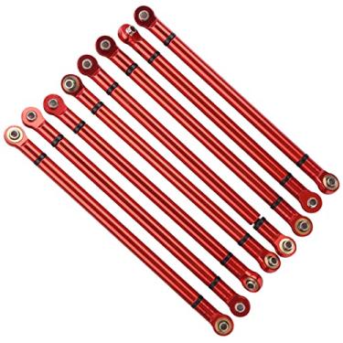 Imagem de Haste de Ligação do Kit de Haste de Tração de Metal de Três Cores para Aixal Scx10 Adequada para Atender às Suas Diferentes Necessidades e Requisitos (Vermelho)