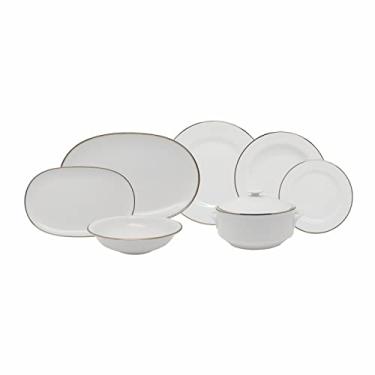 Imagem de Serviço de Jantar 41 peças em Porcelana, Modelo Redondo Itamaraty, Decoração Filete Ouro, Porcelana Schmidt