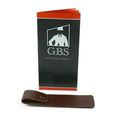 Imagem de GBS Brown Couro caso do curso de proteção para a borda reta, Barber, Shavette & Razors manuais. Botão Snap Encerramento manter Raspar Razor seguro. Fornece Segurança & Storage.