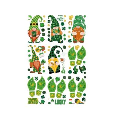 Imagem de ＫＬＫＣＭＳ 9 pçs dia de são patrício janela adere decoração à prova dwaterproof água durável janela adesivos decalques para móveis escolares janelas, 83 peças