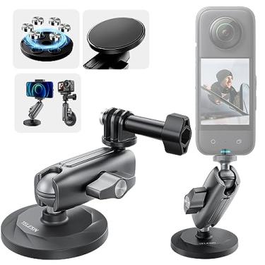 Imagem de TELESIN Suporte magnético 360 suportes de metal para Go Pro Insta360 X3/X4/X5 acessório, suporte de carro de liberação rápida para GoPro Max Hero 13 12 DJI Action 5 Pro OSMO 360 Nano Pocket 3