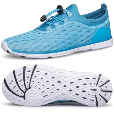 Imagem de DOUSSPRT Sapatos aquáticos femininos de secagem rápida, calçados aquáticos esportivos, Luar/branco, 35