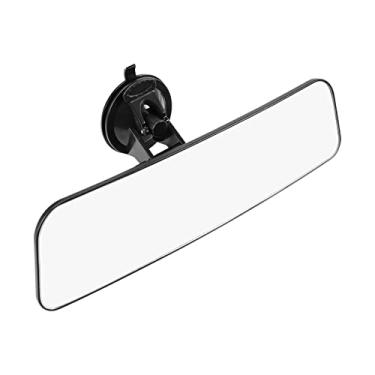 Imagem de Espelho retrovisor convexo grande de 30,48 cm, espelho retrovisor antirreflexo com ventosa espelho branco com amplo ângulo panorâmico montado no para-brisa para trailer, caminhão, barco, caminhão, SUV Van