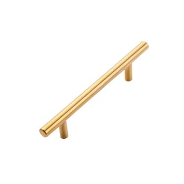 Imagem de Puxador de prata dourado preto, aço inoxidável, maçaneta da porta do armário de cozinha, gaveta, puxar, hardware, puxador de barra t, ouro 256mm