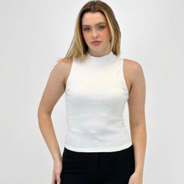 Imagem de Blusa Hering Regata Canelada Básica Gola Alta Feminina-Feminino
