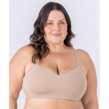 Imagem de Sutiã plus size com bojo soft inteiro, de microfibra, sem aro, e alças reforçadas