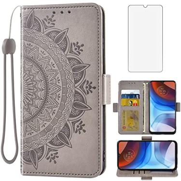 Imagem de Asuwish Compatível com Moto E7 Power/Motorola E7i Power/Lenovo K13 capa carteira de vidro temperado protetor de tela flip alça de pulso capa de celular para MotoE7Power 7E E7Power E7iPower 2021