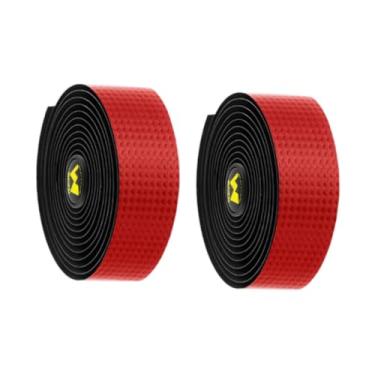 Imagem de oshhni 2x Fitas de guidão de bicicleta, EVA PU à prova de choque, fita adesiva para envoltório de guidão de bicicleta com plugue de guidão para bicicletas de, Preto Vermelho