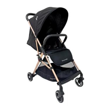 Imagem de Carrinho Premium Baby Zurich Preto Gold Couro Preto