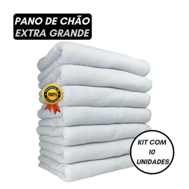 Imagem de Kit 5 Pano De Chão Alvejado Branco Grosso 96Gr - Tam 70X45 - DRKZA