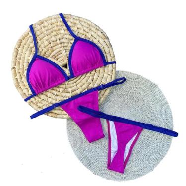 Imagem de Biquíni Marquinha De Fita Pink e Azul Bic - Califórnia Brasil, Rosa, A