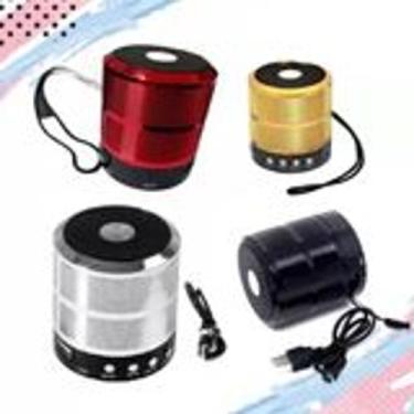 Imagem de Mini Caixa De Som Com Bluetooth e Radio FM WS887 - Vermelho/dourado/Pr