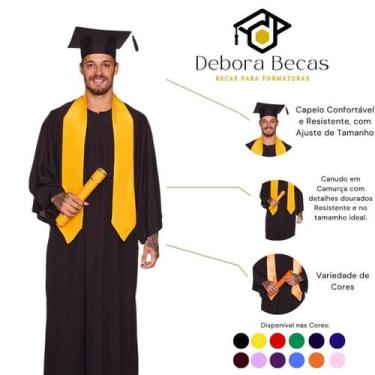 Imagem de Capelo + Canudo de Formatura Vermelho - Kit - Debora Becas, Único, Ver