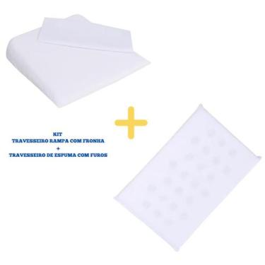 Imagem de Kit travesseiro rampa c/fronha + travesseiro anti sufocante bebê- papi