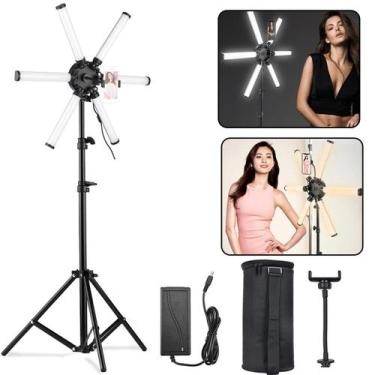 Imagem de Luminador Led Bicolor 54w Greika Al60x + Suporte Celular + Tripé 2 Met
