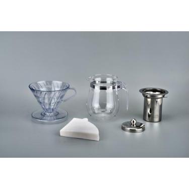 Imagem de Kit Cafeteira Raleo V60 Jarra+tampa+suporte+40 Filtro Branco